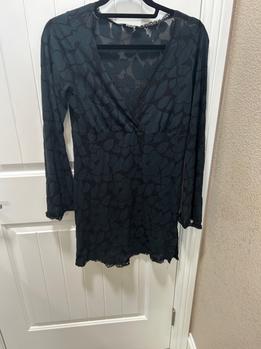 VENUS Black Floral Sheer dress